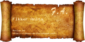 Fikker Anita névjegykártya